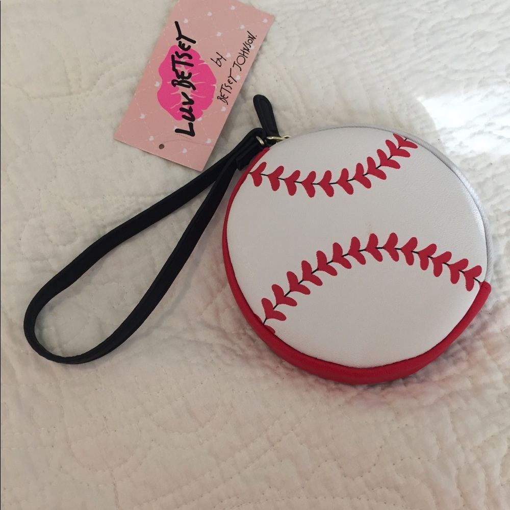 Luv Betsy by Betsy Johnson baseball wristlet . New